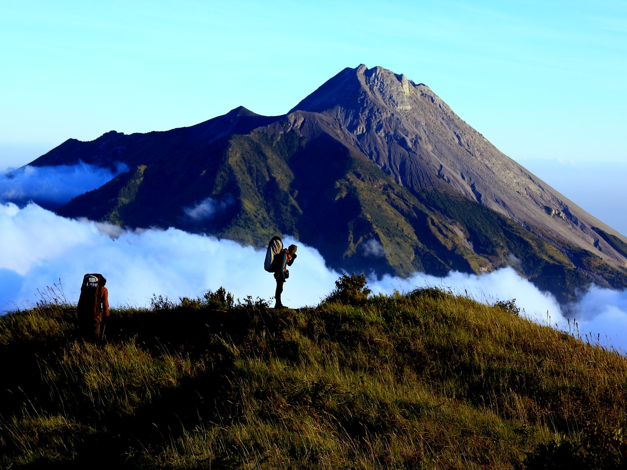 Image - merapi merbabu volcano hikers