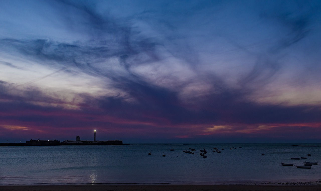 Image - sunset dusk purple sky beach