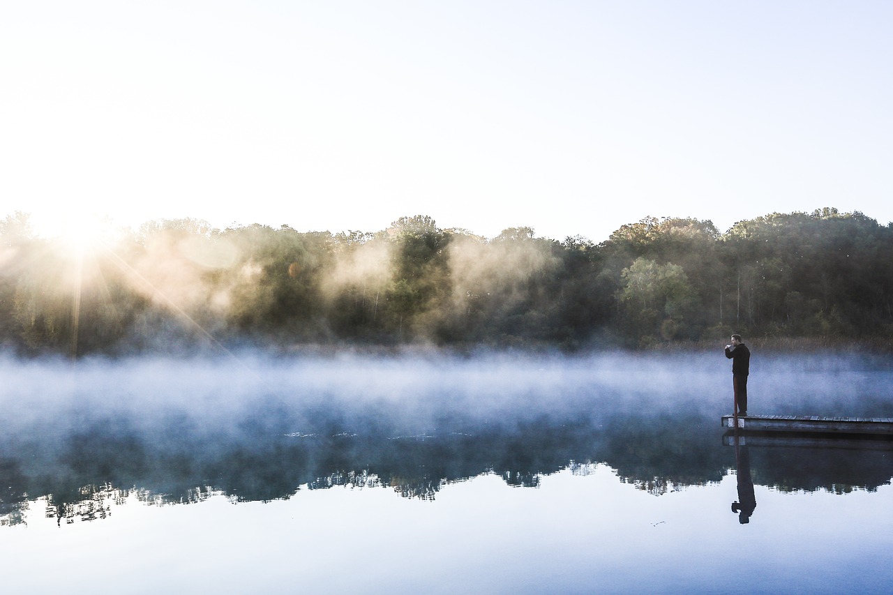 Image - lake water fog foggy mist