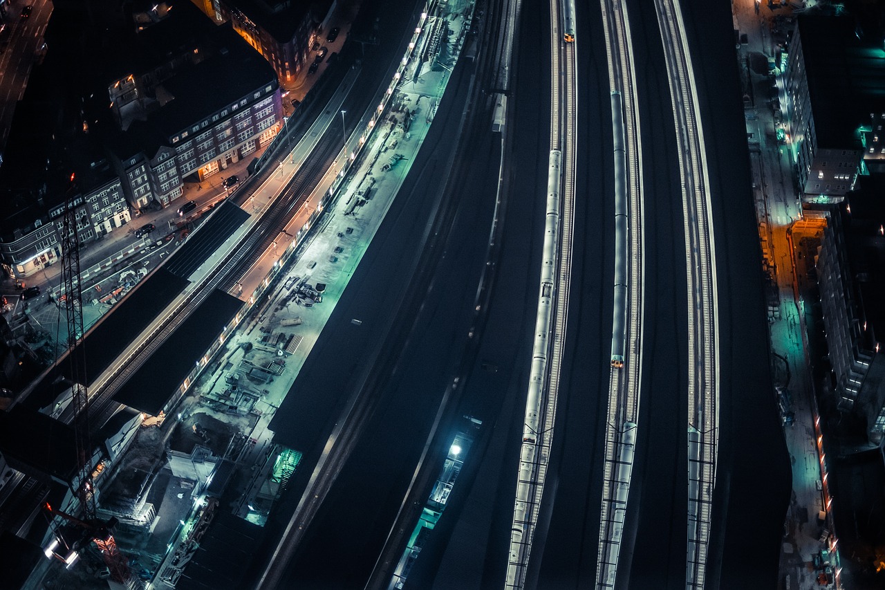 Image - city urban train station dark