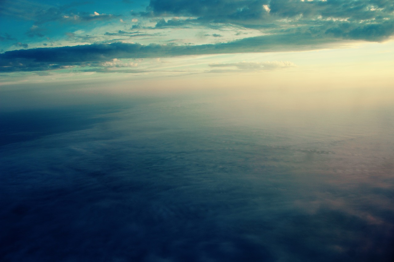 Image - aerial view sky clouds sunset