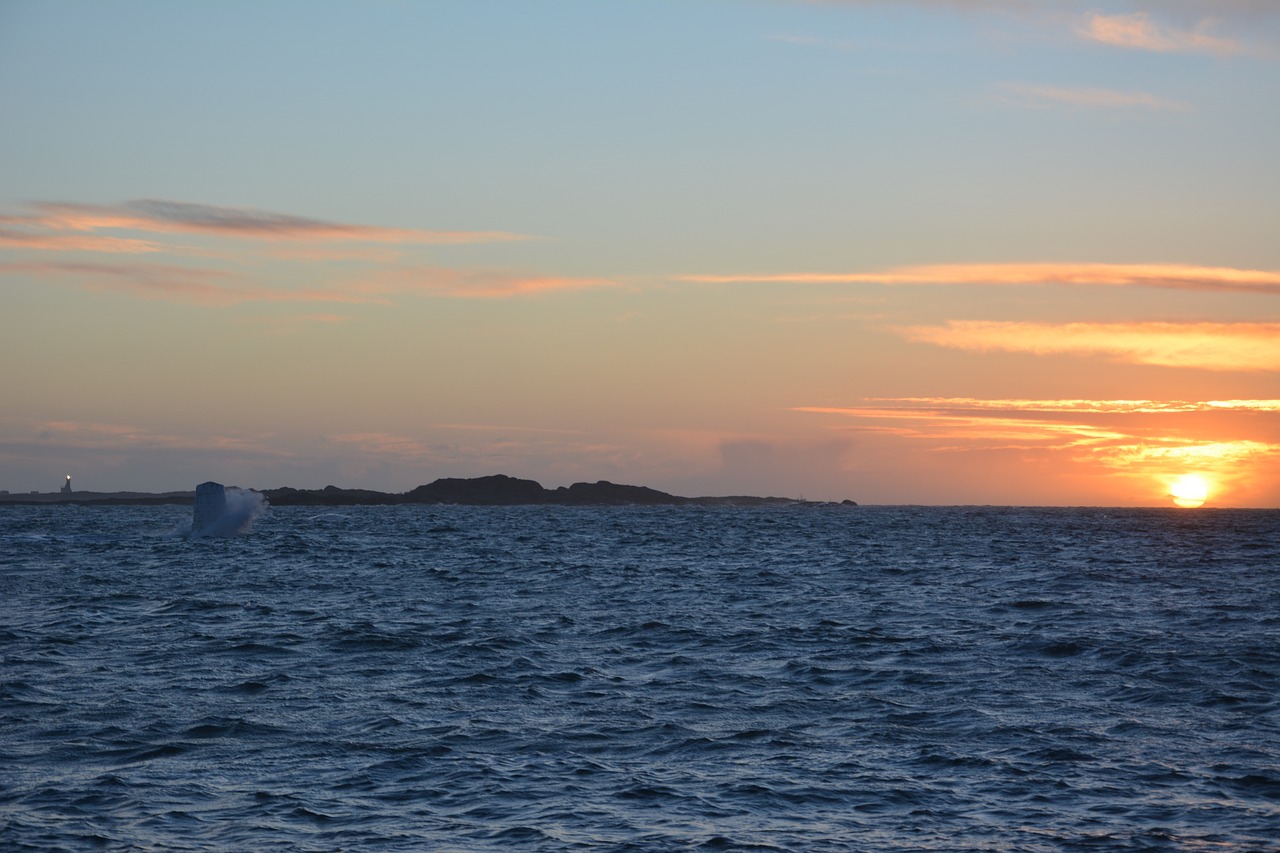 Image - sea storm sunset lighthouse himmel