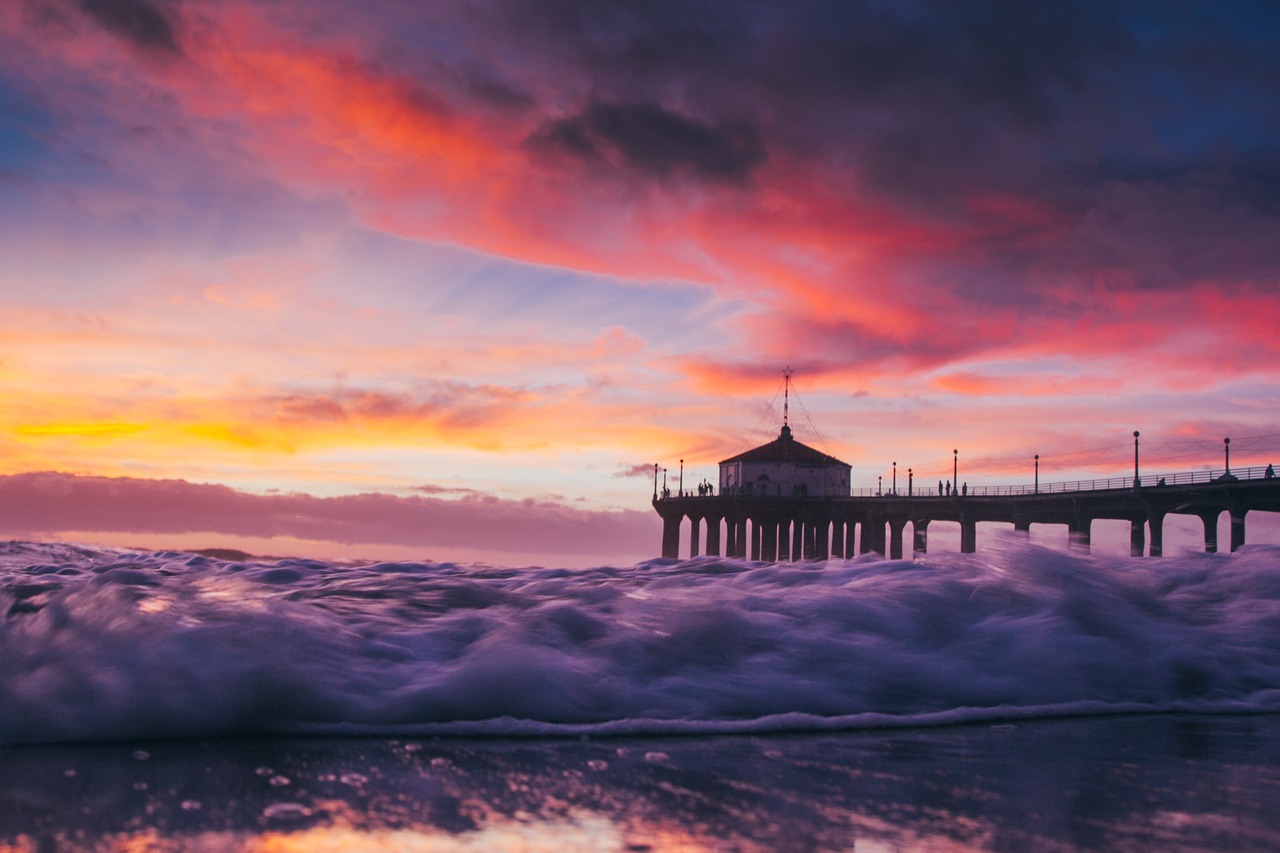 Image - ocean sea waves beach shore pier