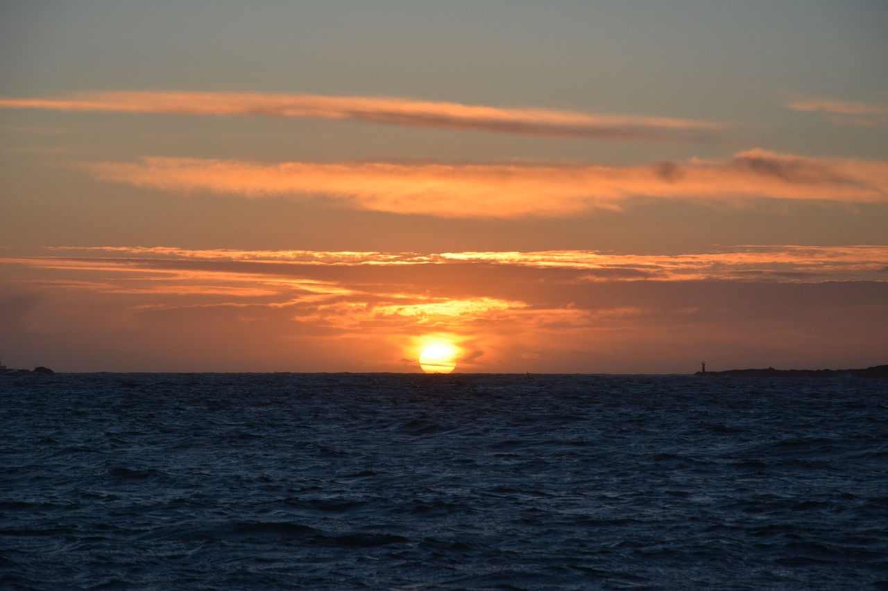 Image - sunset sea himmel waves storm