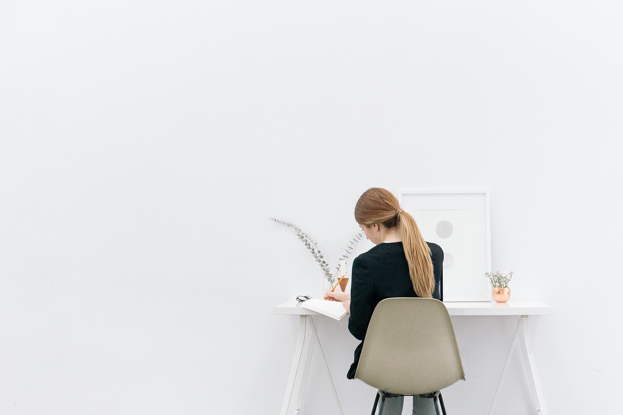 Image - girl woman working office business