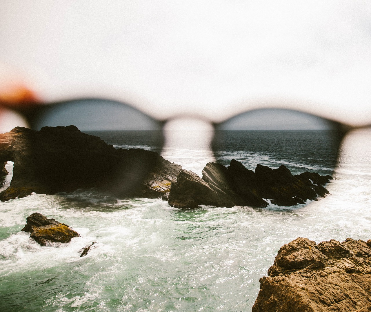 Image - sunglasses beach ocean sea waves