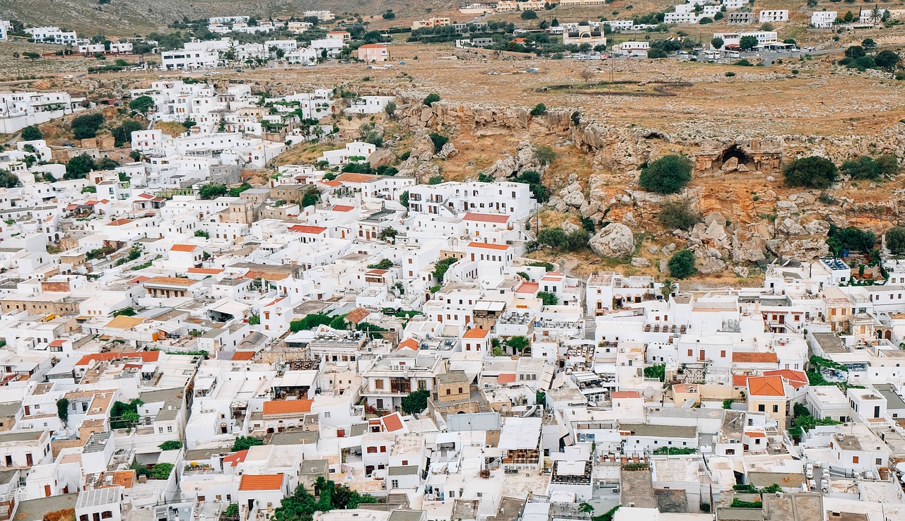 Image - city town village houses aerial