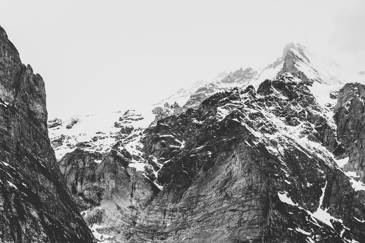 Image - mountains rocks cliffs snow peak