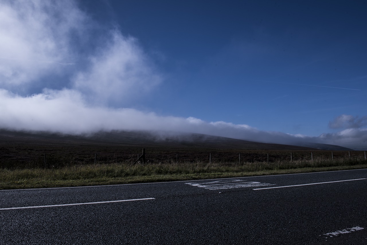 Image - rural road countryside clouds blue