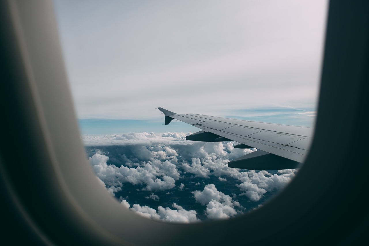 Image - airplane window wing flight travel