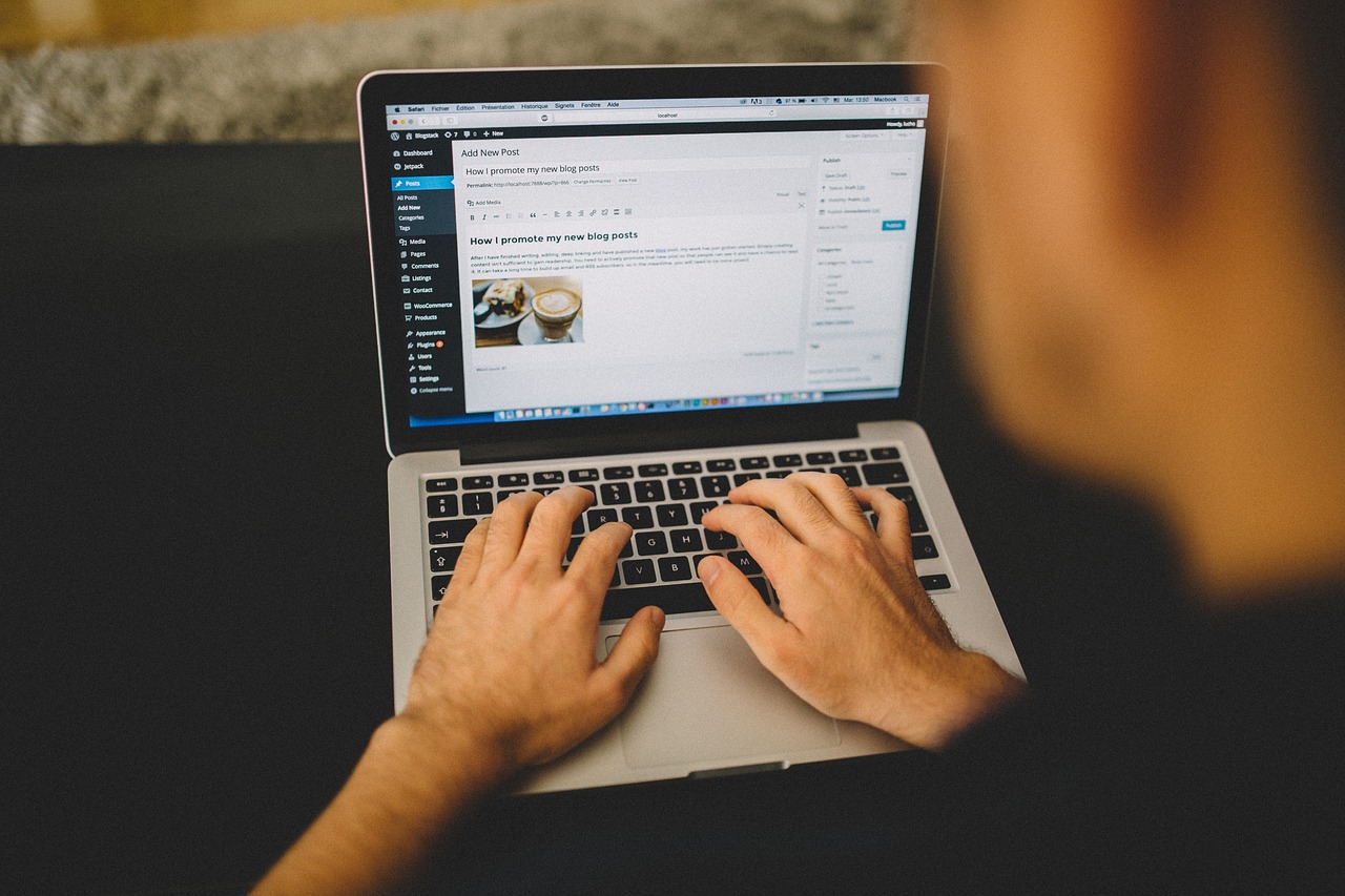 Image - blogging typing wordpress macbook