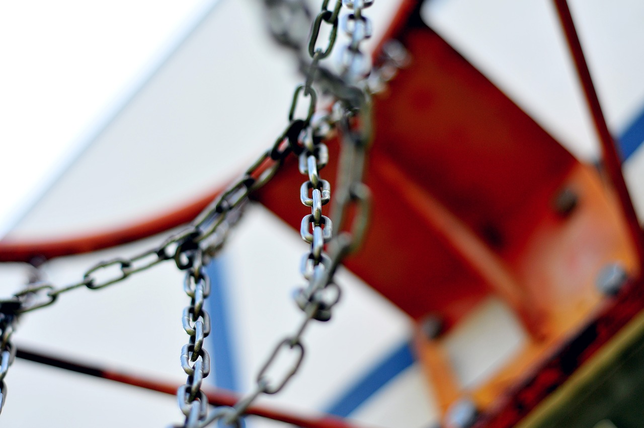 Image - basketball hoop rim chains court