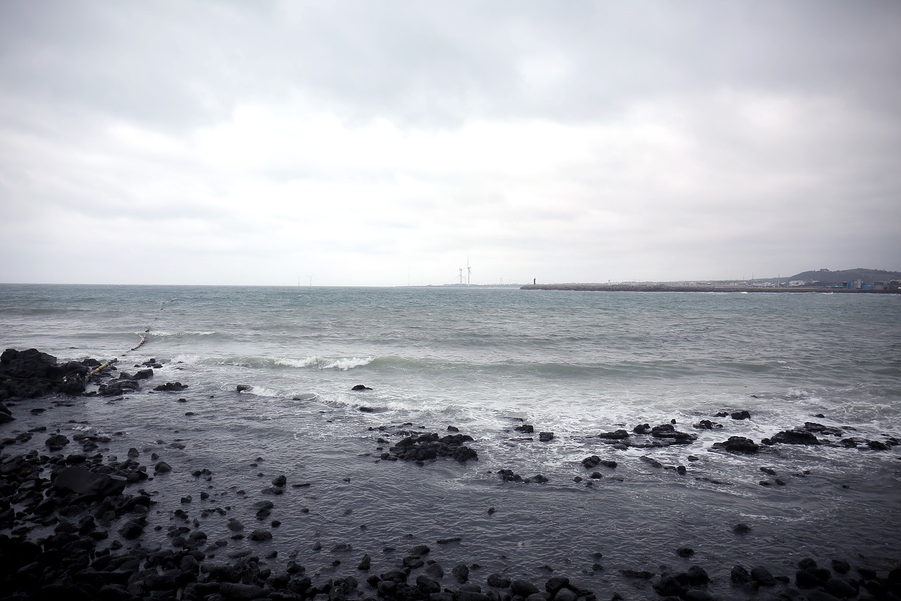 Image - jeju coastal road jeju island waves