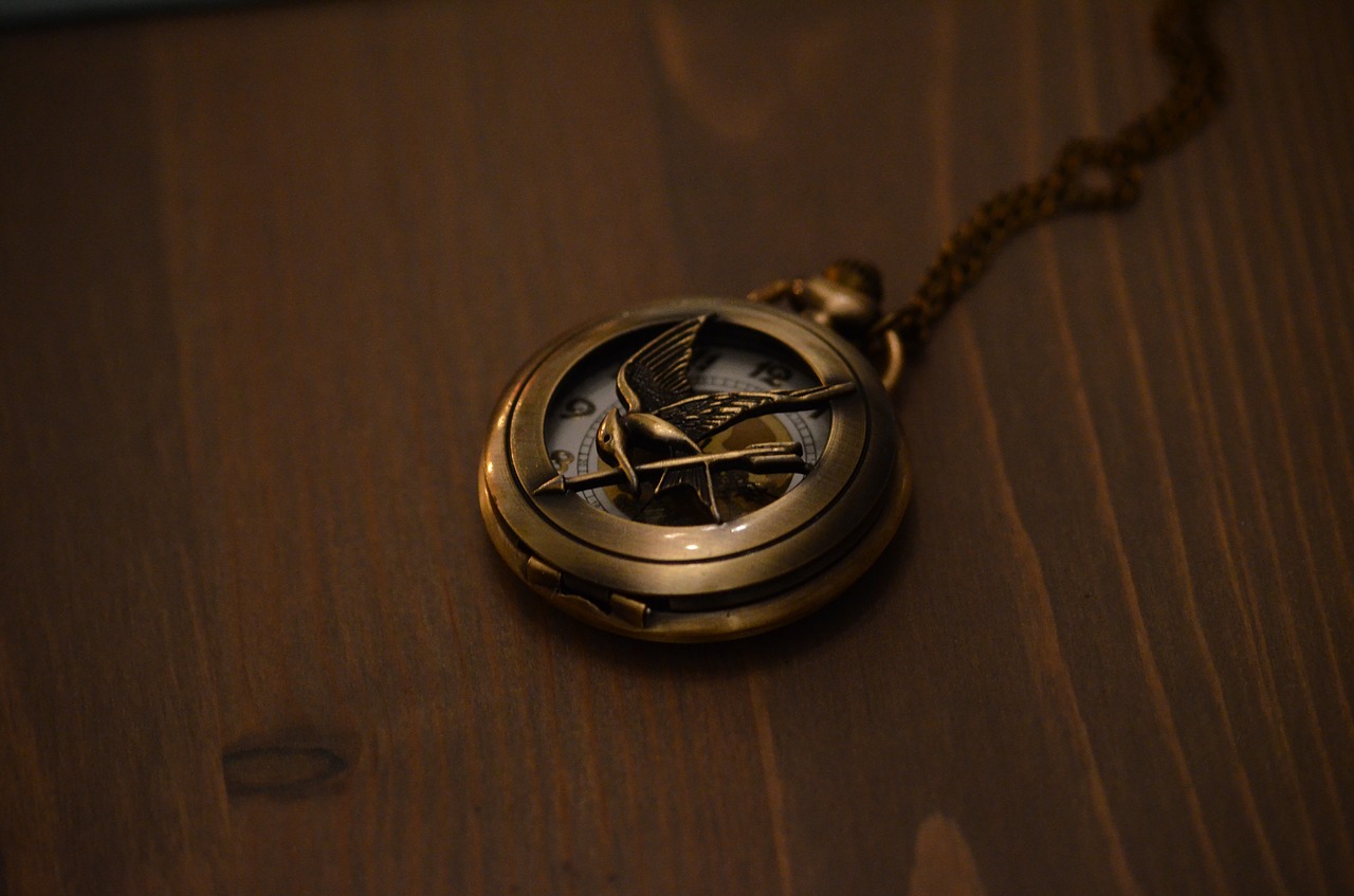 Image - pocket watch gold bird clock face