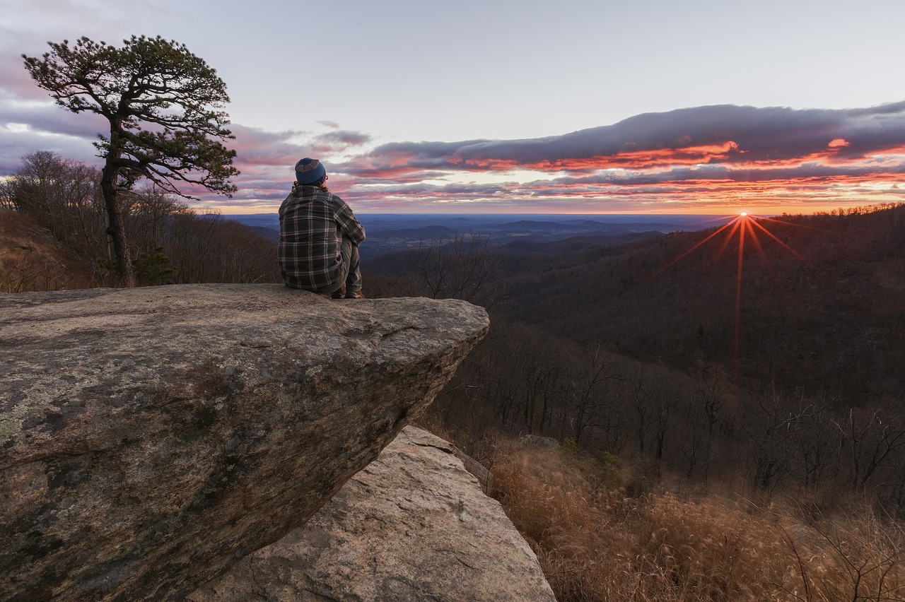 Image - sunrise dawn morning hiker