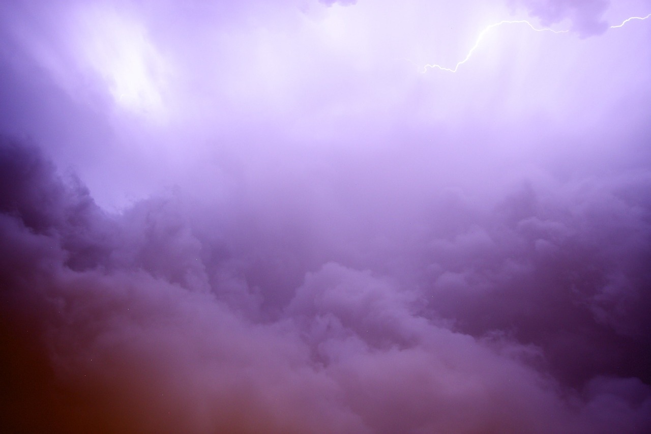 Image - lightning purple sky