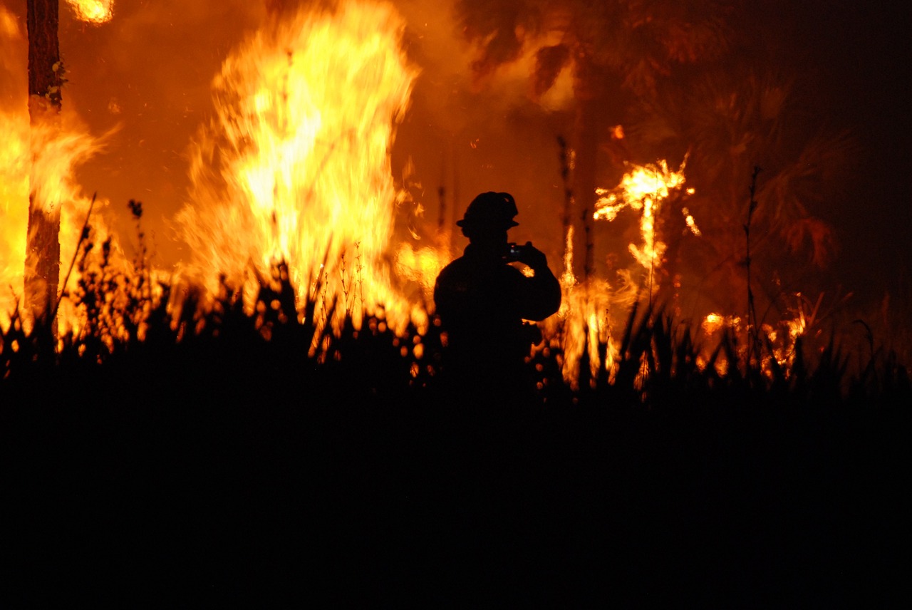 Image - fire flames night outdoors burning