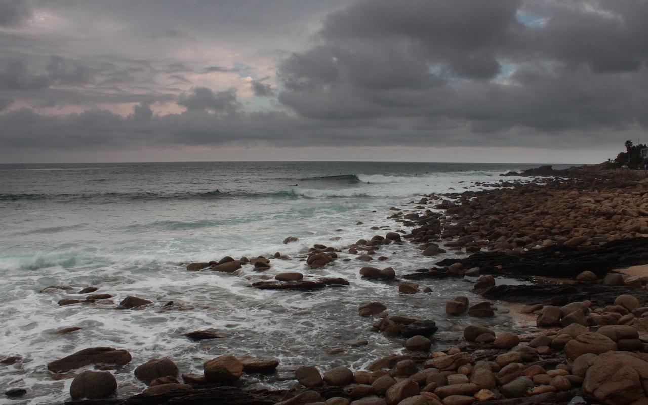 Image - storm cloudy ocean sea waves