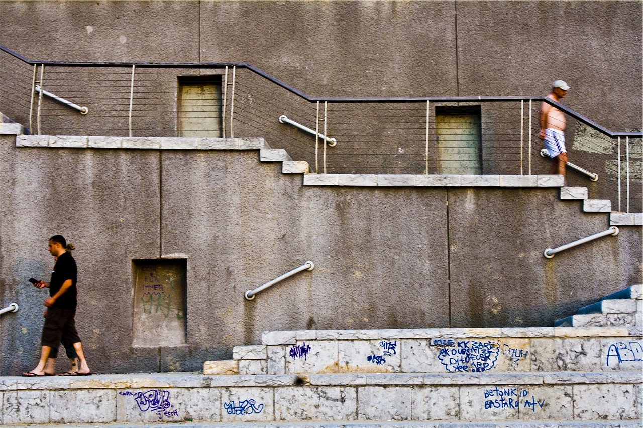 Image - concrete steps stairs graffiti