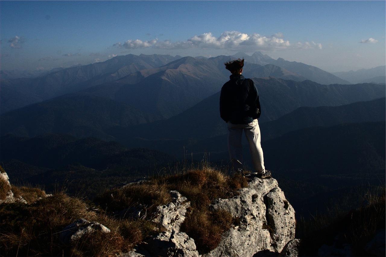 Image - hiking hiker mountains rocks