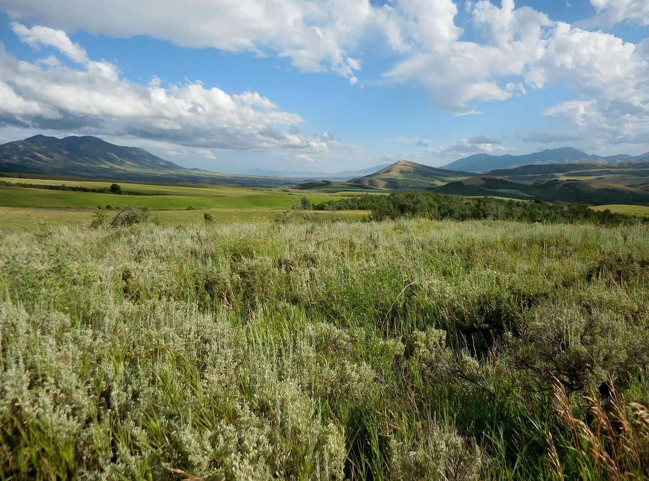 Image - idaho mountains valley clouds sky