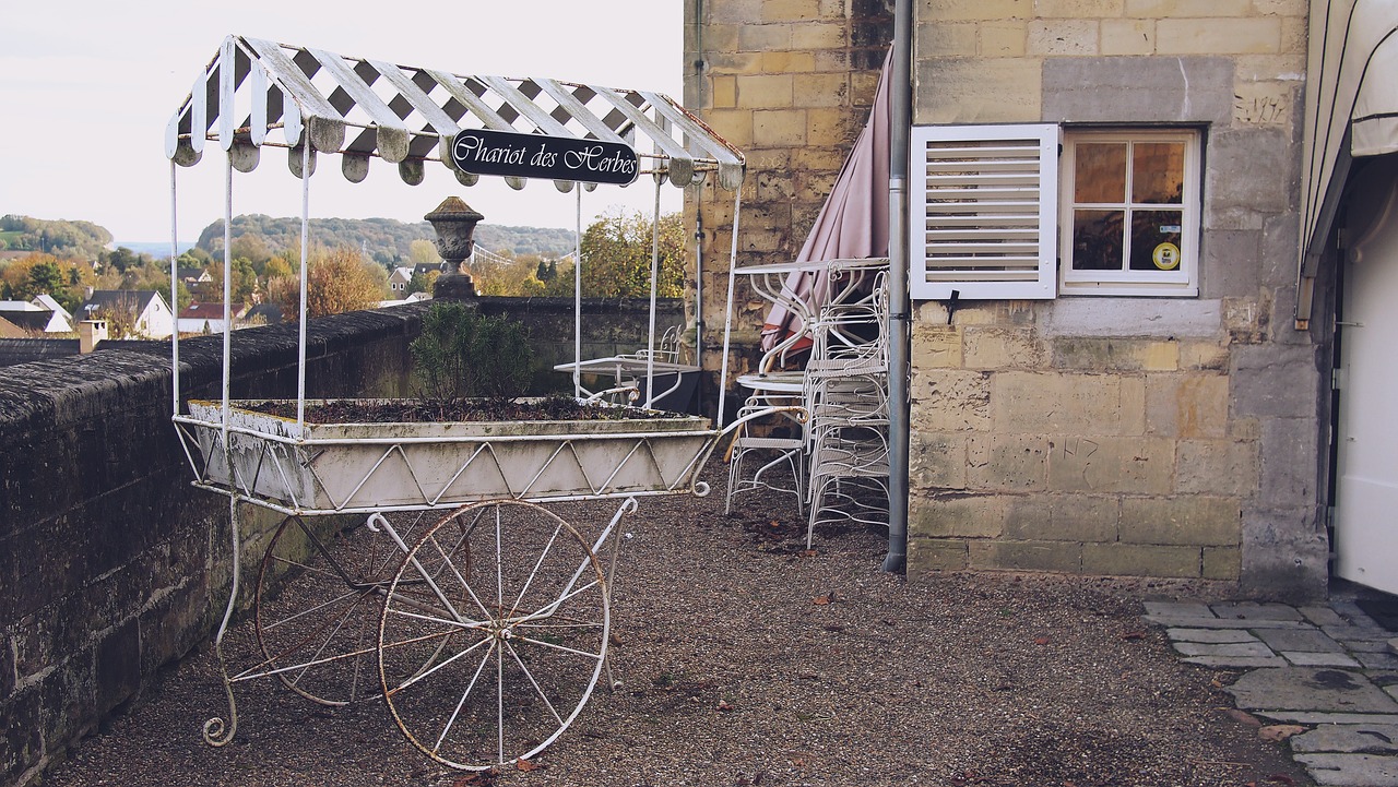 Image - chariot cart vintage plants soil