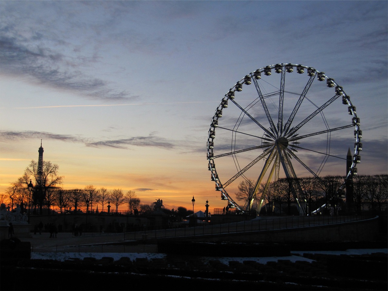 Image - ferris wheel sunset sky