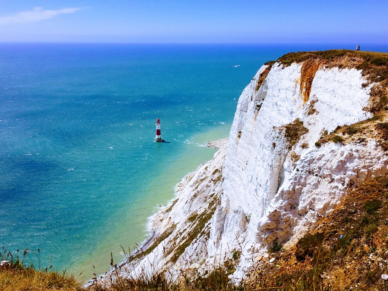 Image - seven sisters lighthouse cliff sea