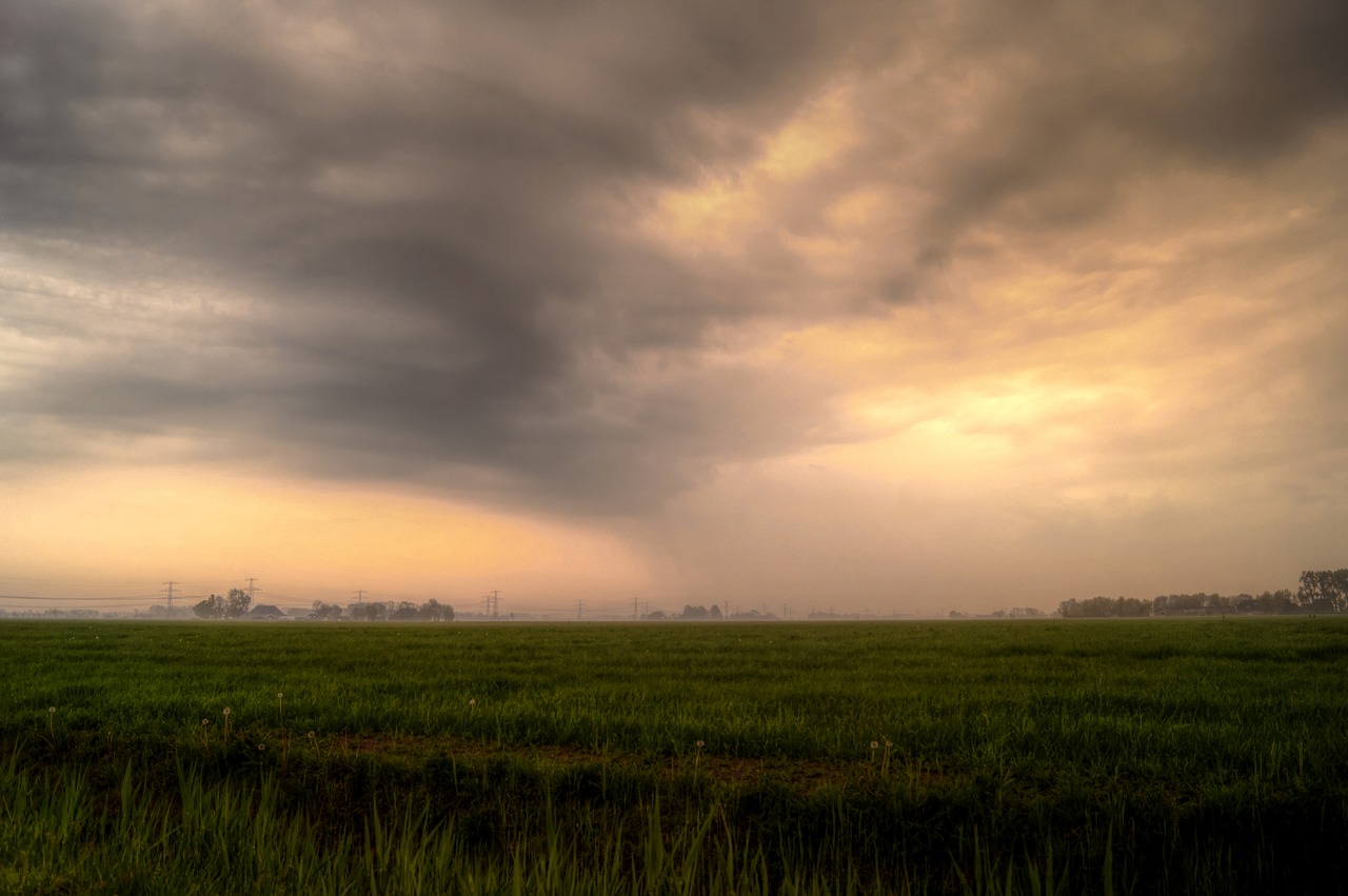 Image - fields storm cloudy sky clouds