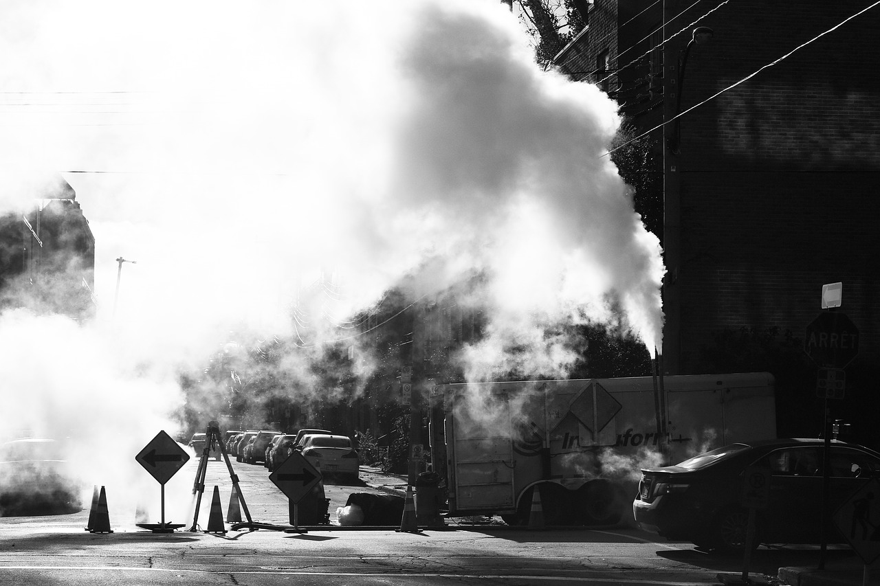 Image - construction smoke signs pylons