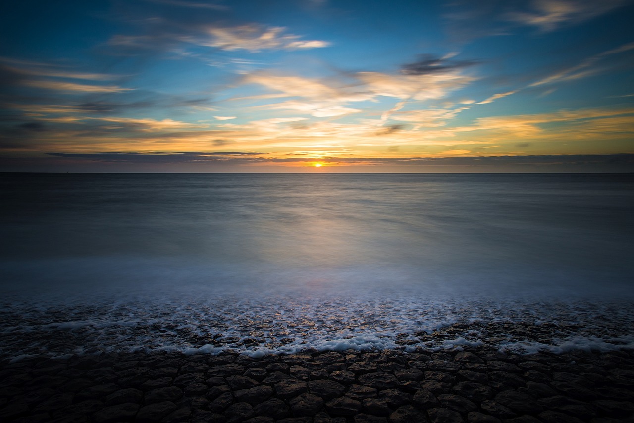 Image - sunset long exposure sea evening