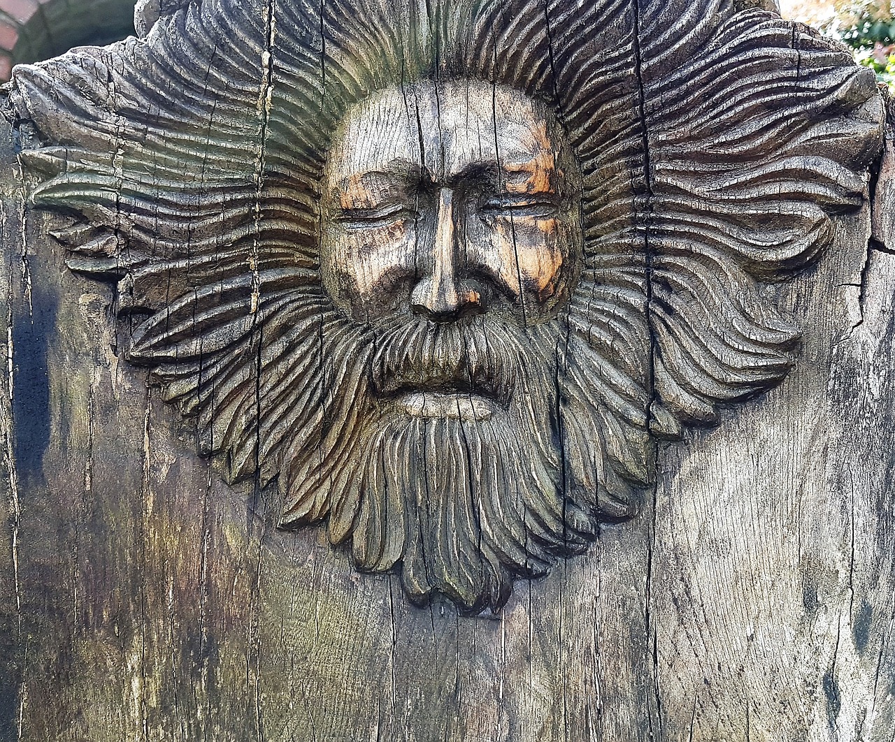 Image - face wood carving man art