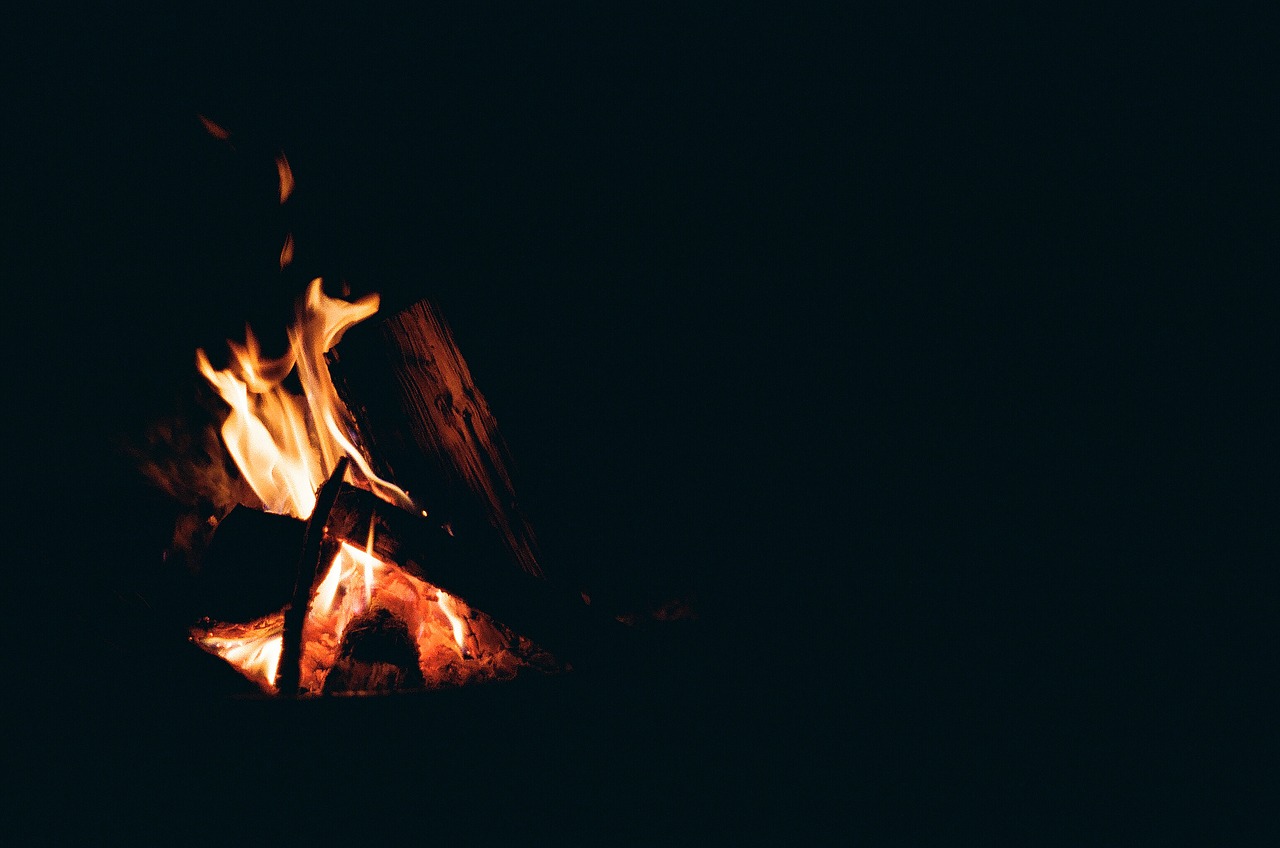 Image - fire bonfire camping dark night