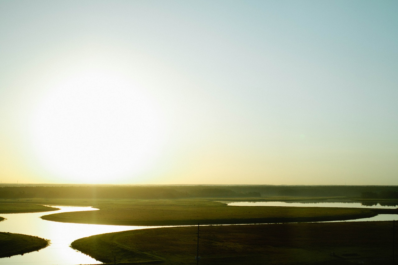 Image - river water grass fields landscape