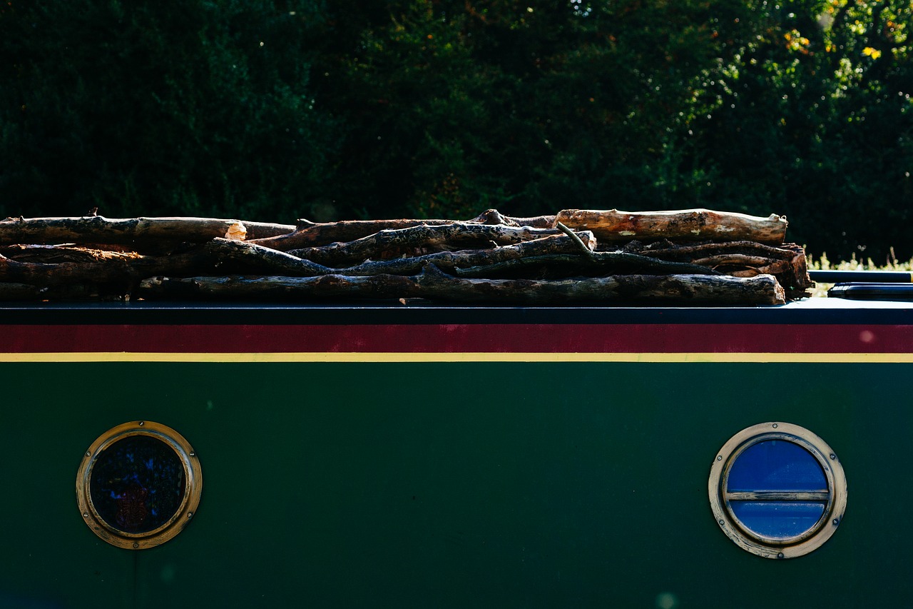 Image - boat windows wood logs