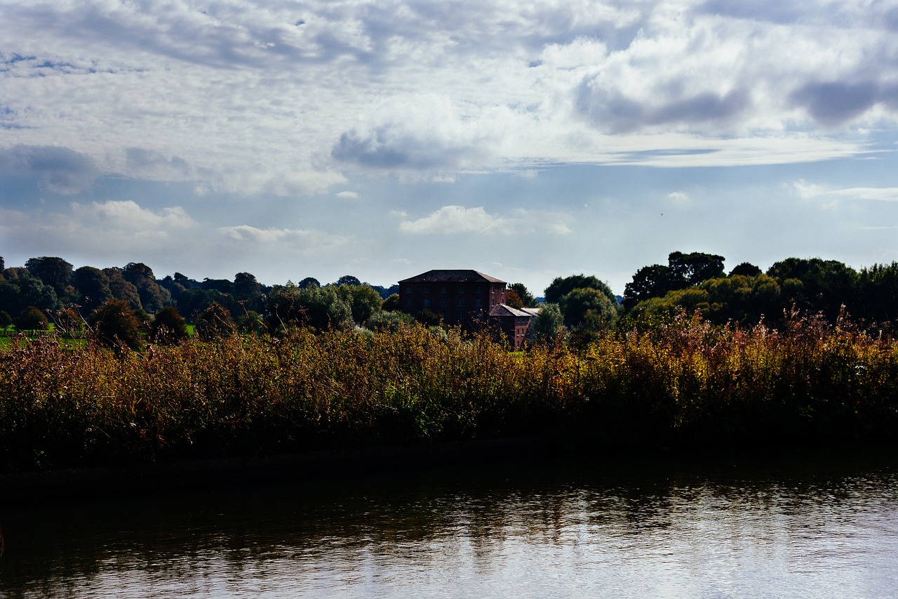 Image - canal river water bushes trees