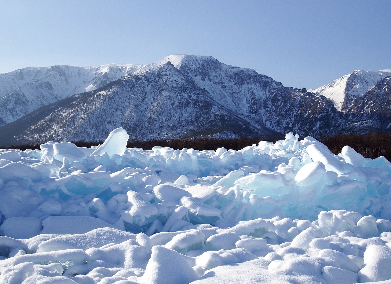 Image - baikal lake hummocks ice winter