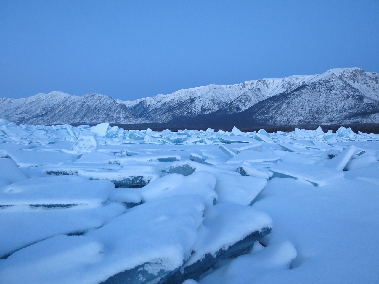 Image - baikal lake ice winter hummocks