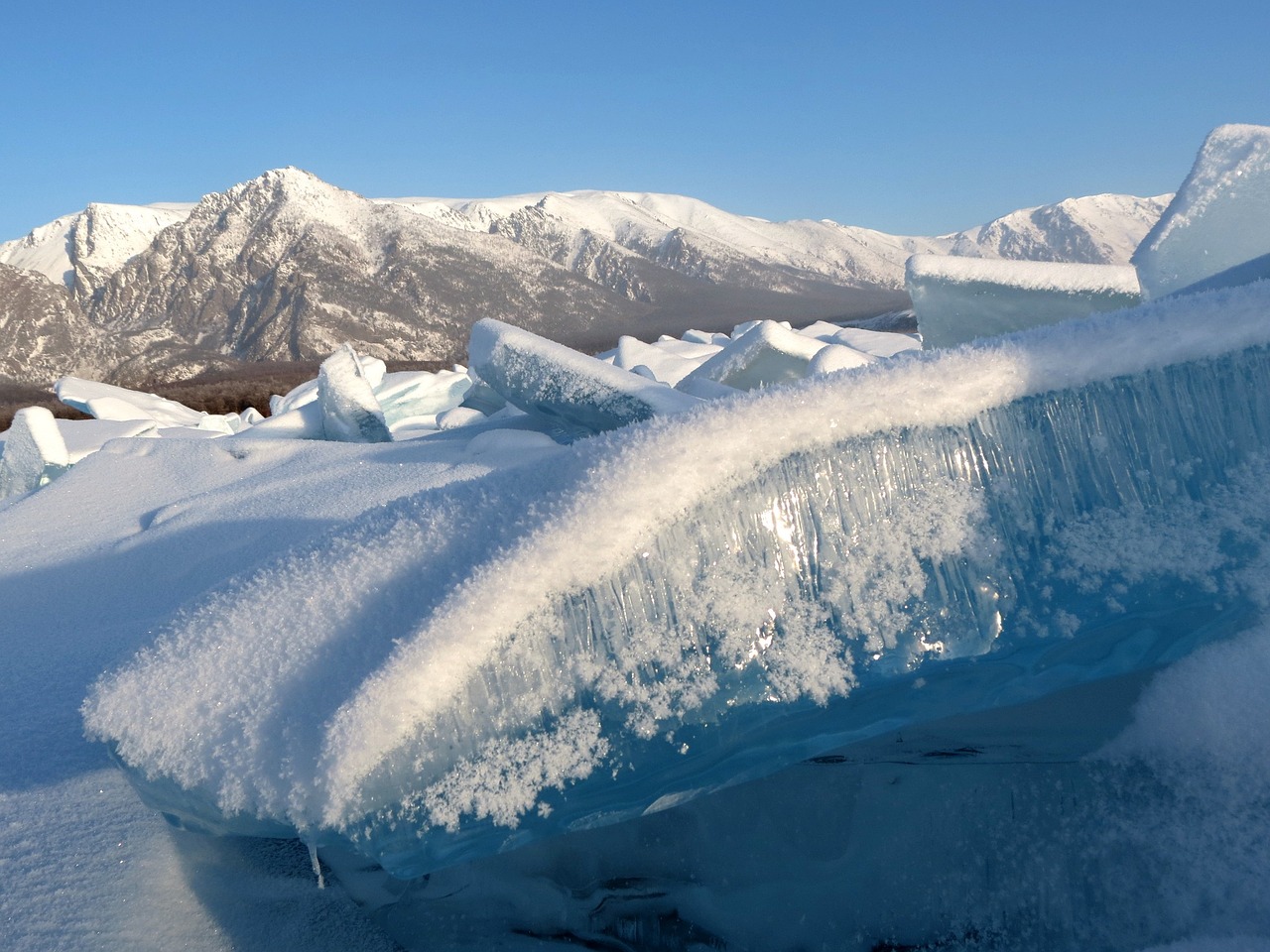 Image - baikal lake ice winter hummocks