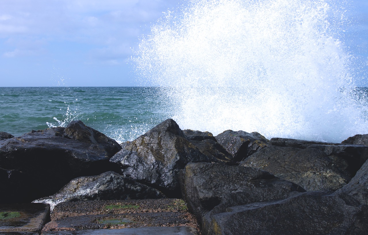 Image - stones north sea wave sea water