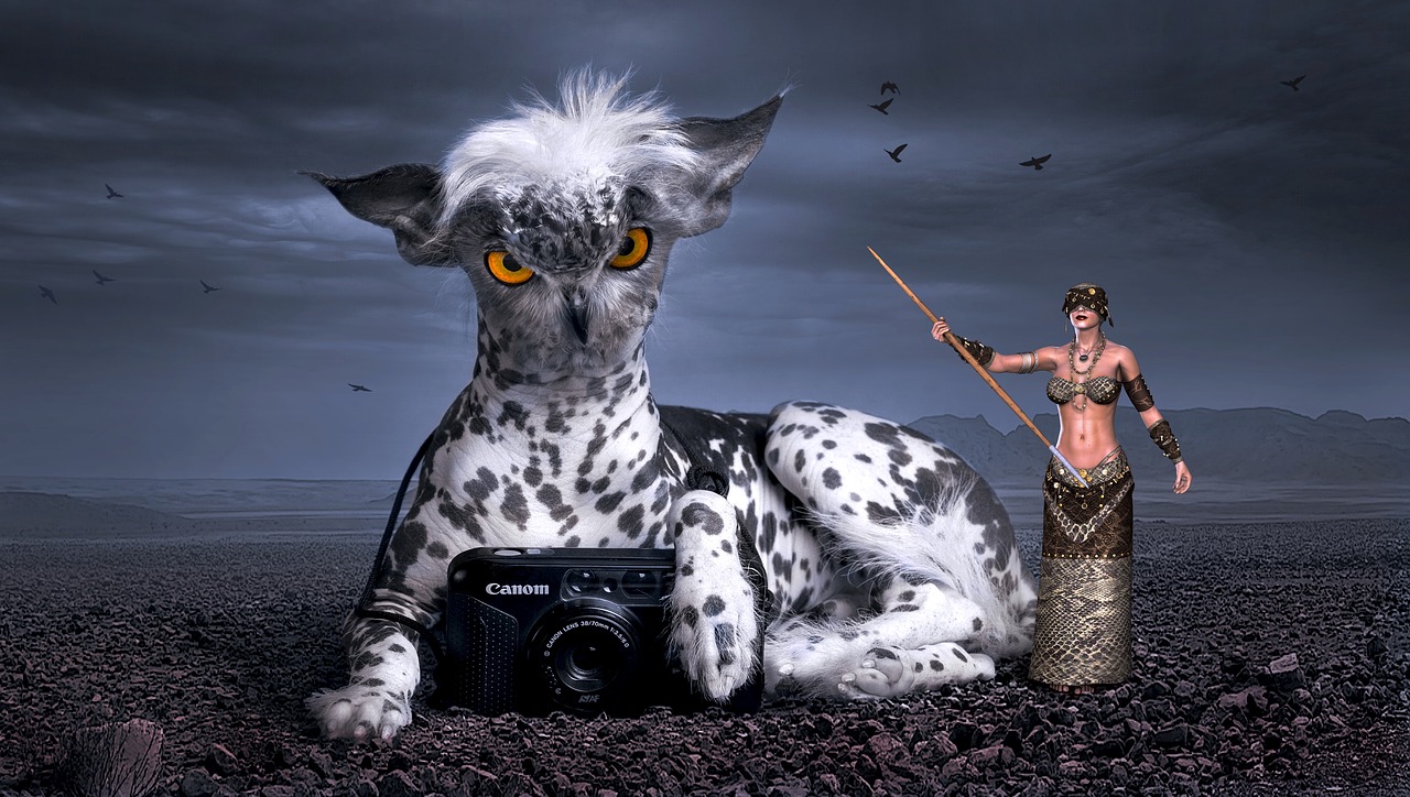 Image - fantasy mythical creatures dog owl
