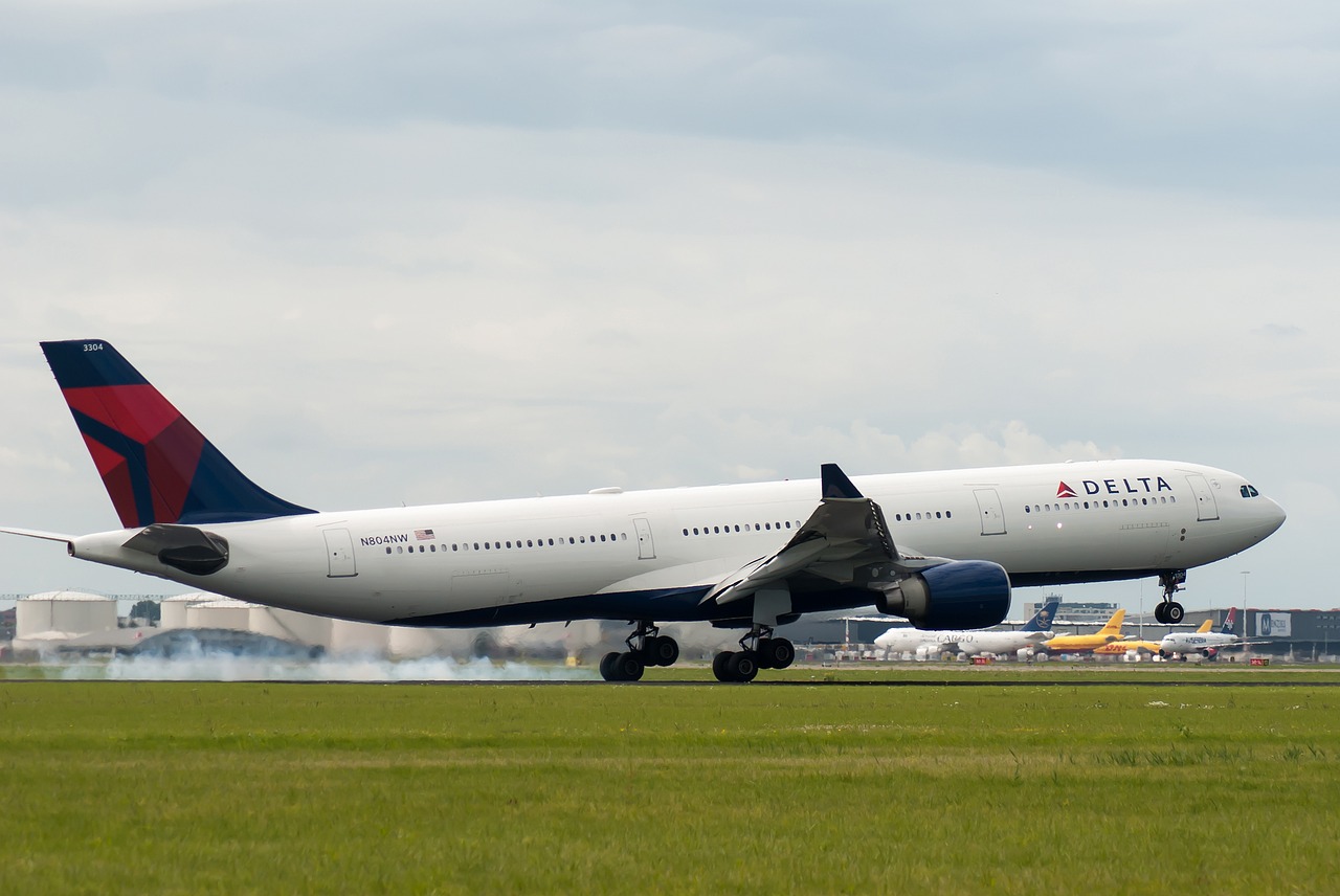 Image - plane delta airline runway
