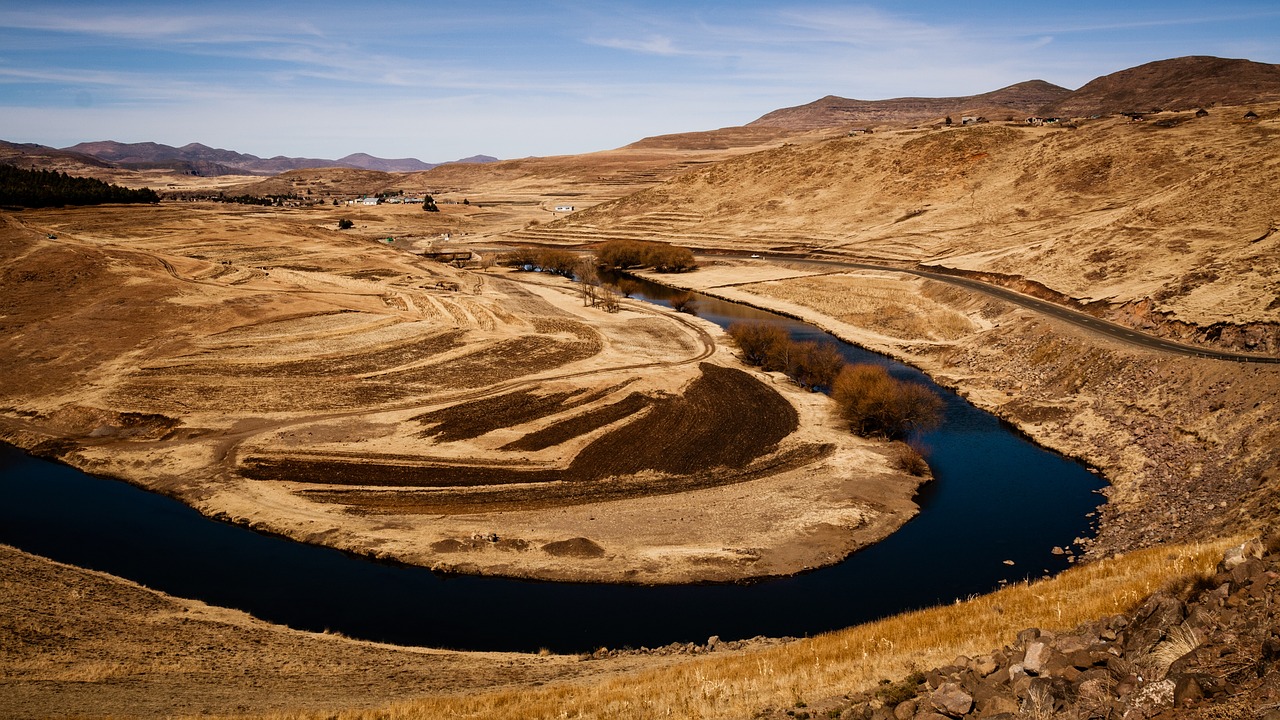 Image - landscape river lesotho africa
