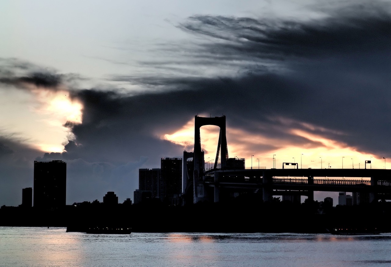 Image - japan tokyo twilight sunset bridge