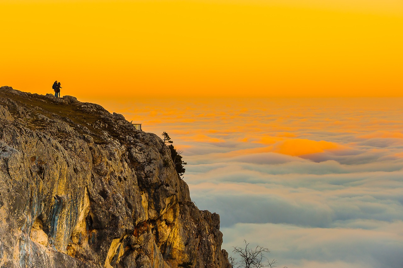 Image - mountain landscape fog mood alpine