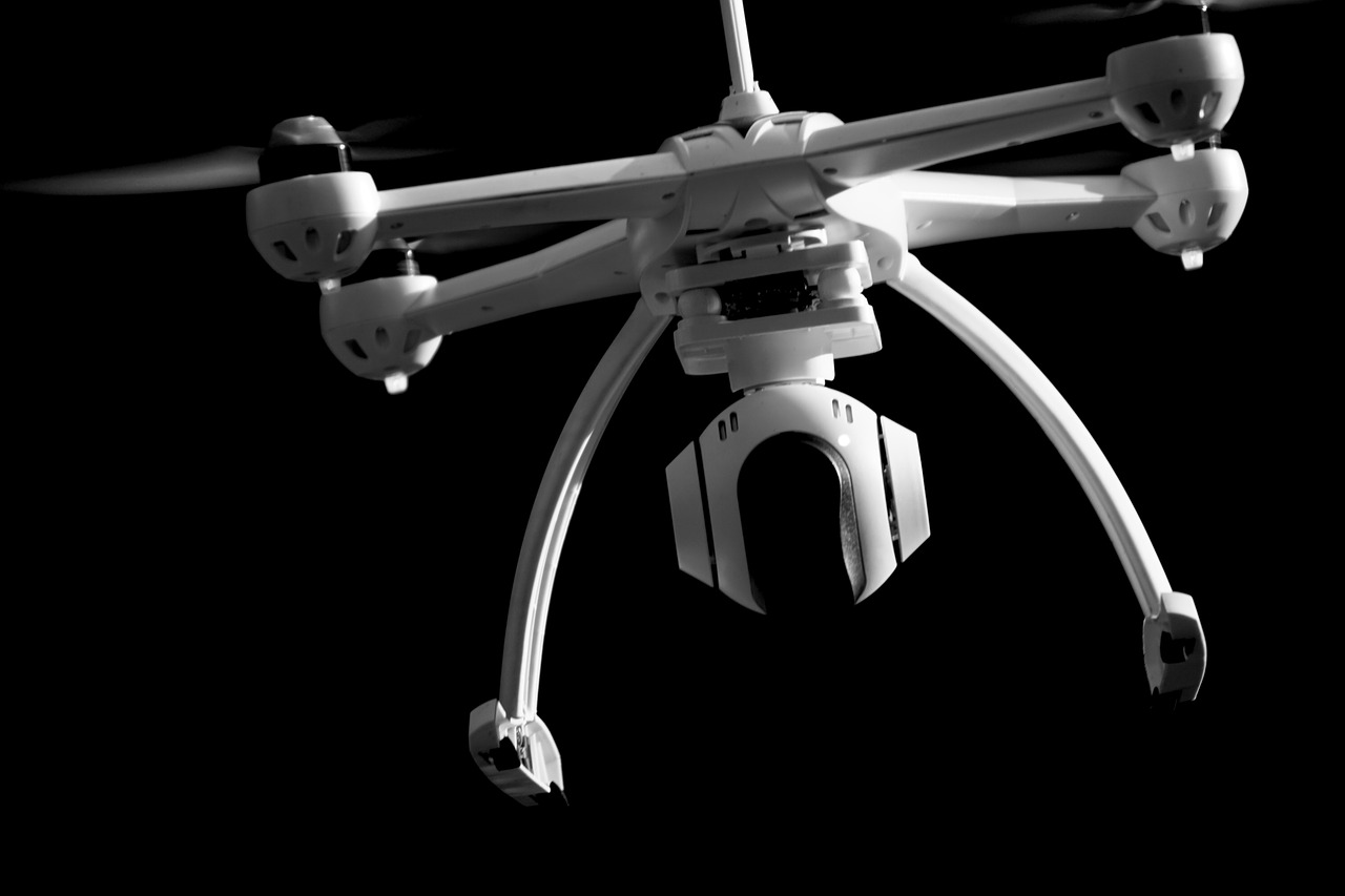 Image - drone quadrocopter black and white