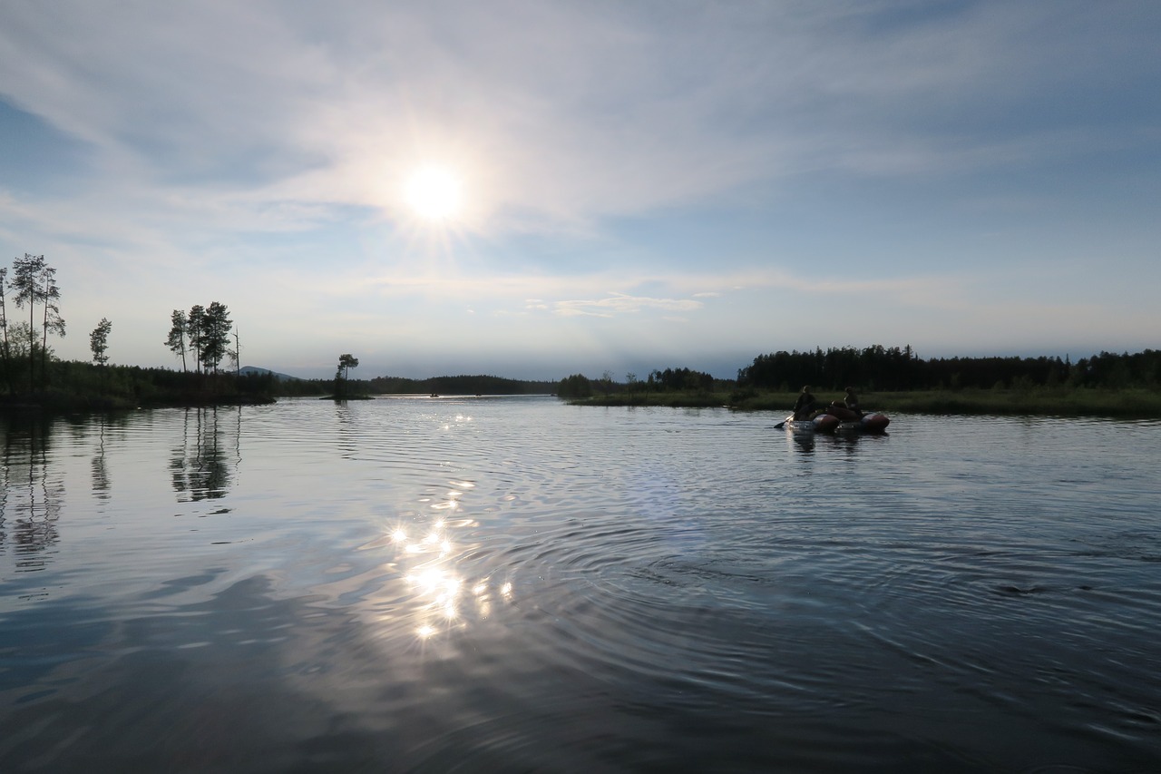 Image - water evening sun lake silence