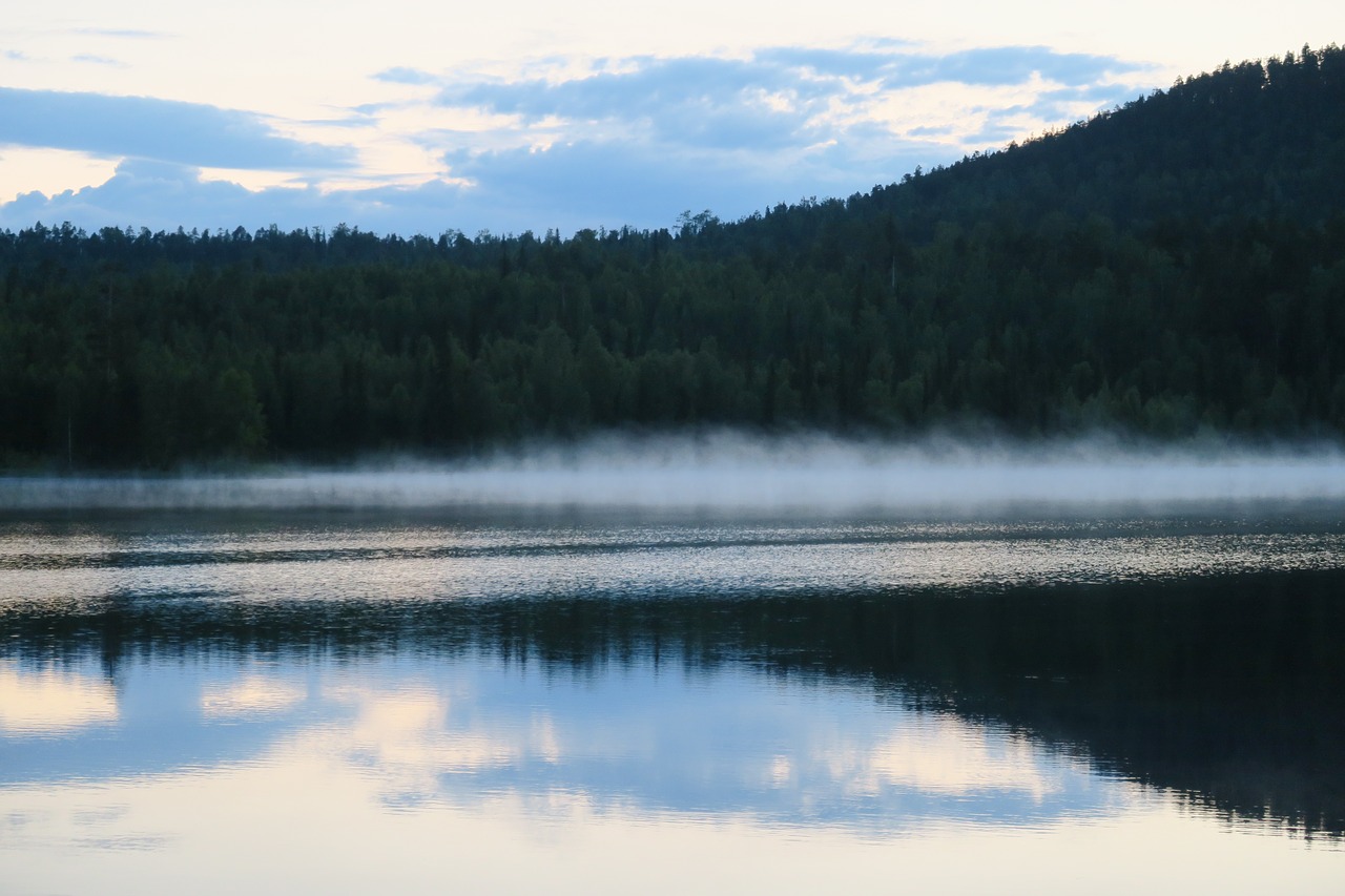 Image - fog polar night lake