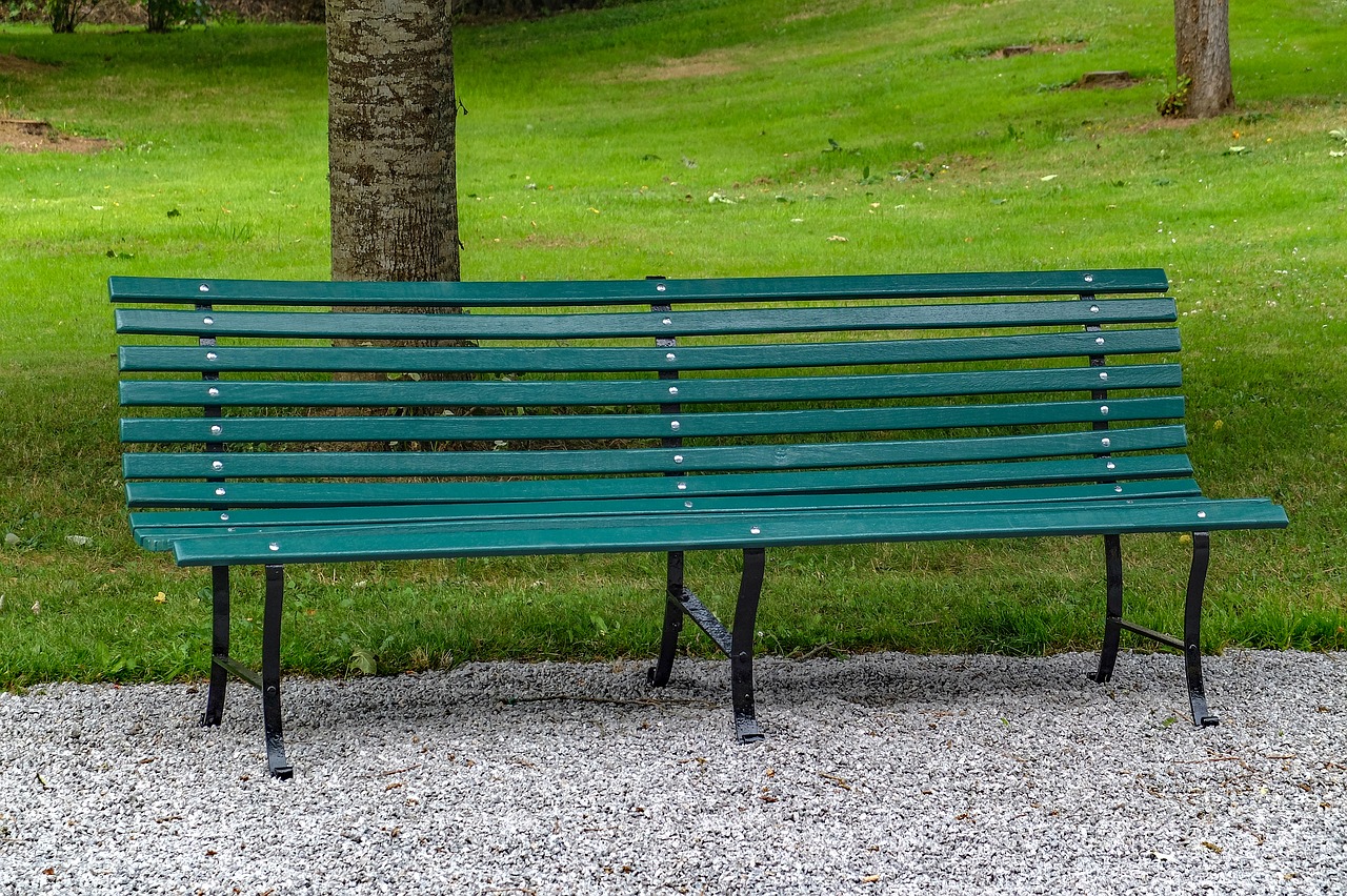 Image - bench seat banc garden grass