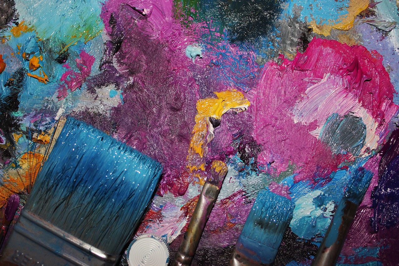 Image - paint brush multi color art color